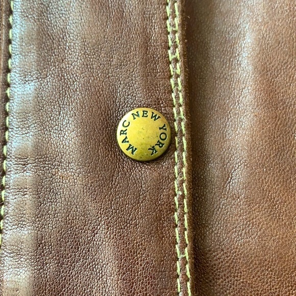 Andrew Marc : Brown Leather Jacket - Picture 3 of 12